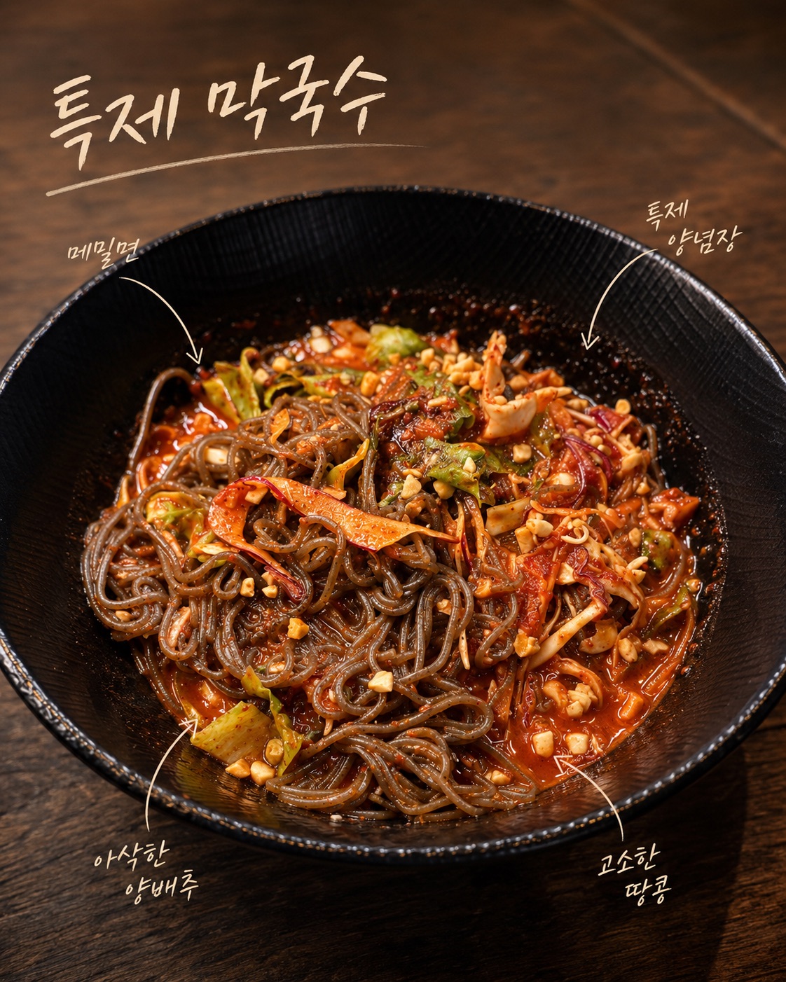 모둠 막국수 — 매콤한 비빔 메밀국수